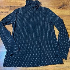 Jessica - Black with white Polka Dots Turtleneck - Size M (10-12)